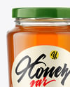 Clear Glass Jar with Linden Honey Mockup