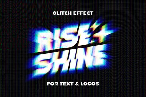 Glitchy CRT Screen Text & Logo Effect - Text effect photoshop