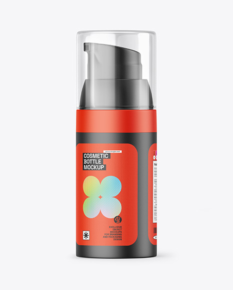 Cosmetic Bottle with Pump Mockup