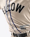 A Man Wearing a Full Pitcher Baseball Kit with Ball Mockup
