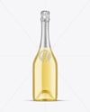 Clear Glass White Champagne Bottle Mockup