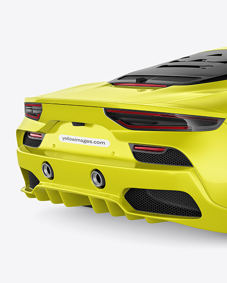Sport Car Mockup - Back Half Side View