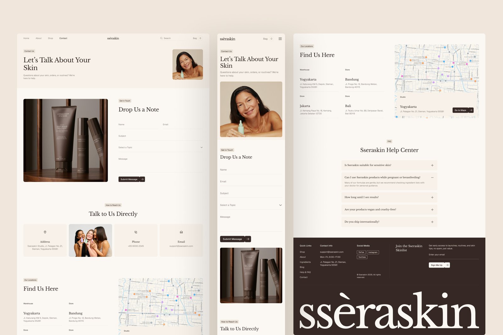 Sseraskin - Skincare E-Commerce Website UI Figma Template