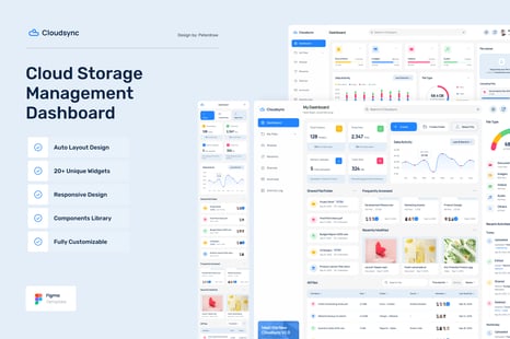 Cloudsync – Cloud Storage Management Dashboard Figma Template - Designs