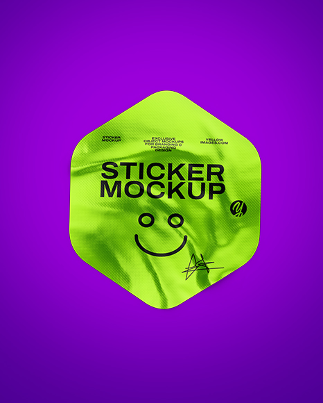 Iridiscent Hexagon Sticker Mockup