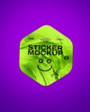 Iridiscent Hexagon Sticker Mockup