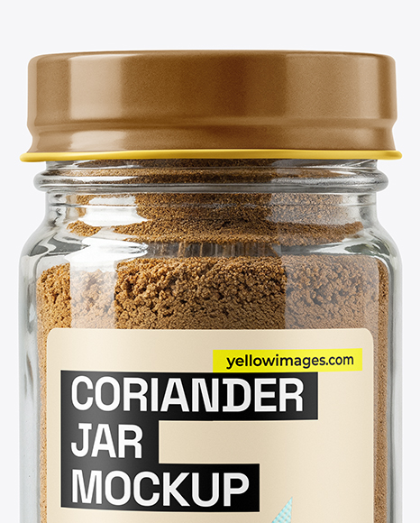Glass Jar with Grounded Coriander Mockup