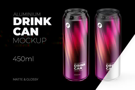 450ml Aluminium Can Mockup - Packaging Mockups