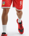 Basketball Player Wearing Sleeveless Shirt and Shorts Mockup