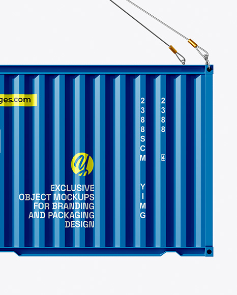 Shipping Container with Slings Mockup