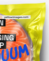 Clear Plastic Flow-Pack with Salmon Fish Steak Mockup