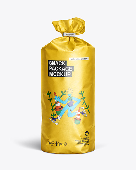 Matte Metallic Round Snack Package Mockup