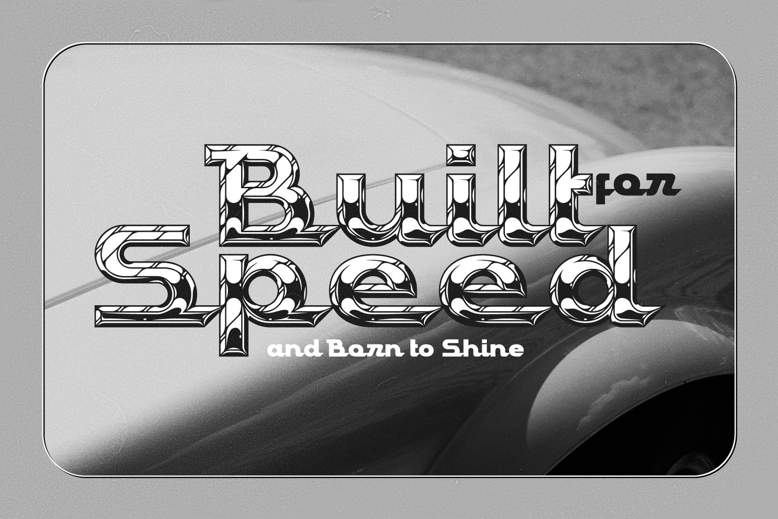 DrivEdge - Shiny Chrome Font