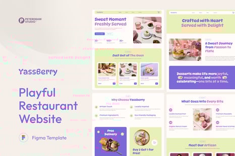 YassBerry - Portfolio Website UI Figma Template - UX & UI Kits