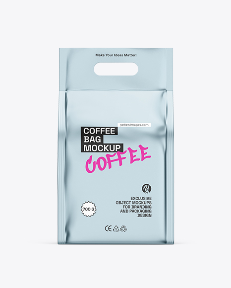 Metallic Coffee Bag Mockup – Front View