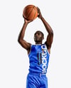 Black Man Wearing Full Basketball Kit Mockup