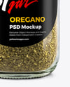 Clear Glass Jar with Oregano Mockup