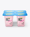 Glossy Plastic Yoghurt Cups Mockup