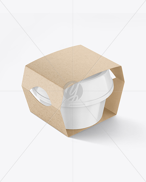 Plastic Container With Kraft Label Mockup