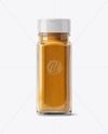 Clear Glass Square Jar with Curry Mockup