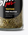 Glass Spice Jar with Thyme Mockup