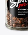 Clear Glass Jar with Whole Cloves Mockup