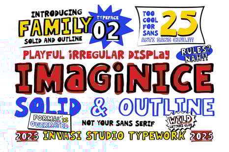Imaginice – Raw Playful Family Font
