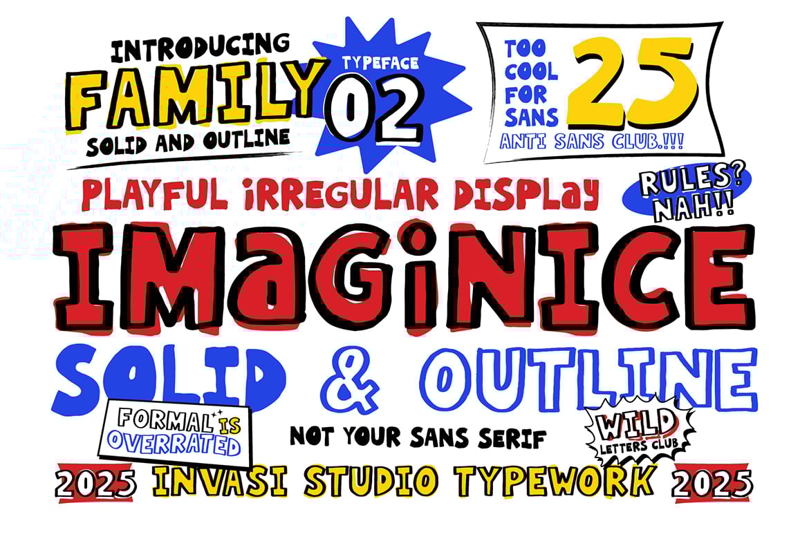 Imaginice – Raw Playful Family Font