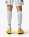Soccer Player Wearing Raglan Long Sleeve Jersey and Shorts Mockup
