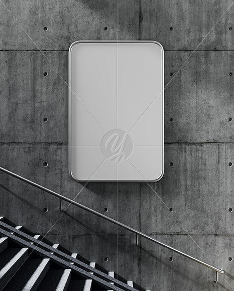 Framed Poster in Underground Passage Mockup