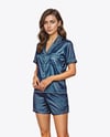 Woman Wearing Pajamas with Shorts Mockup