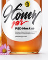 Glass Jar with Wildflower Honey Mockup