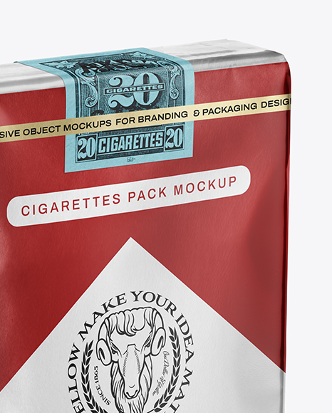 Soft Cigarette Pack Mockup - Half Side View