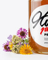 Glass Jar with Wildflower Honey Mockup