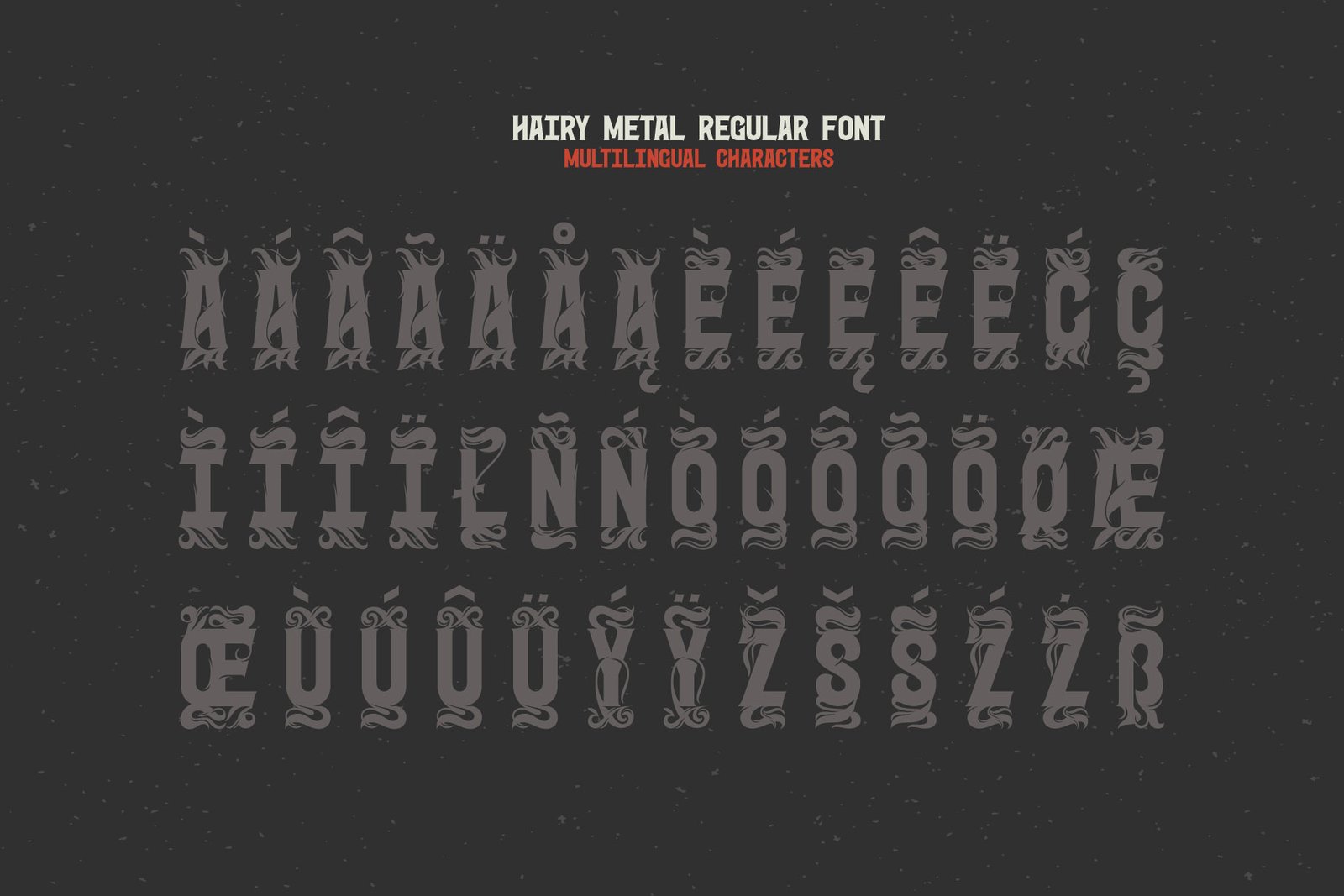 Hairy Metal — Hardcore Font