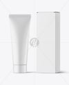 Matte Cosmetic Tube with Box Mockup