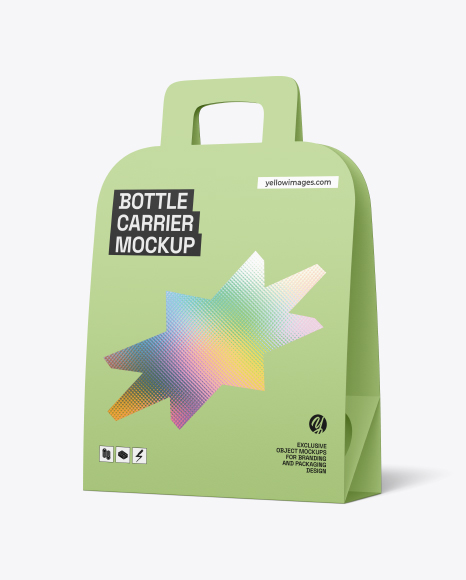 Paper Bottle Carrier Mockup - Fabric mockup