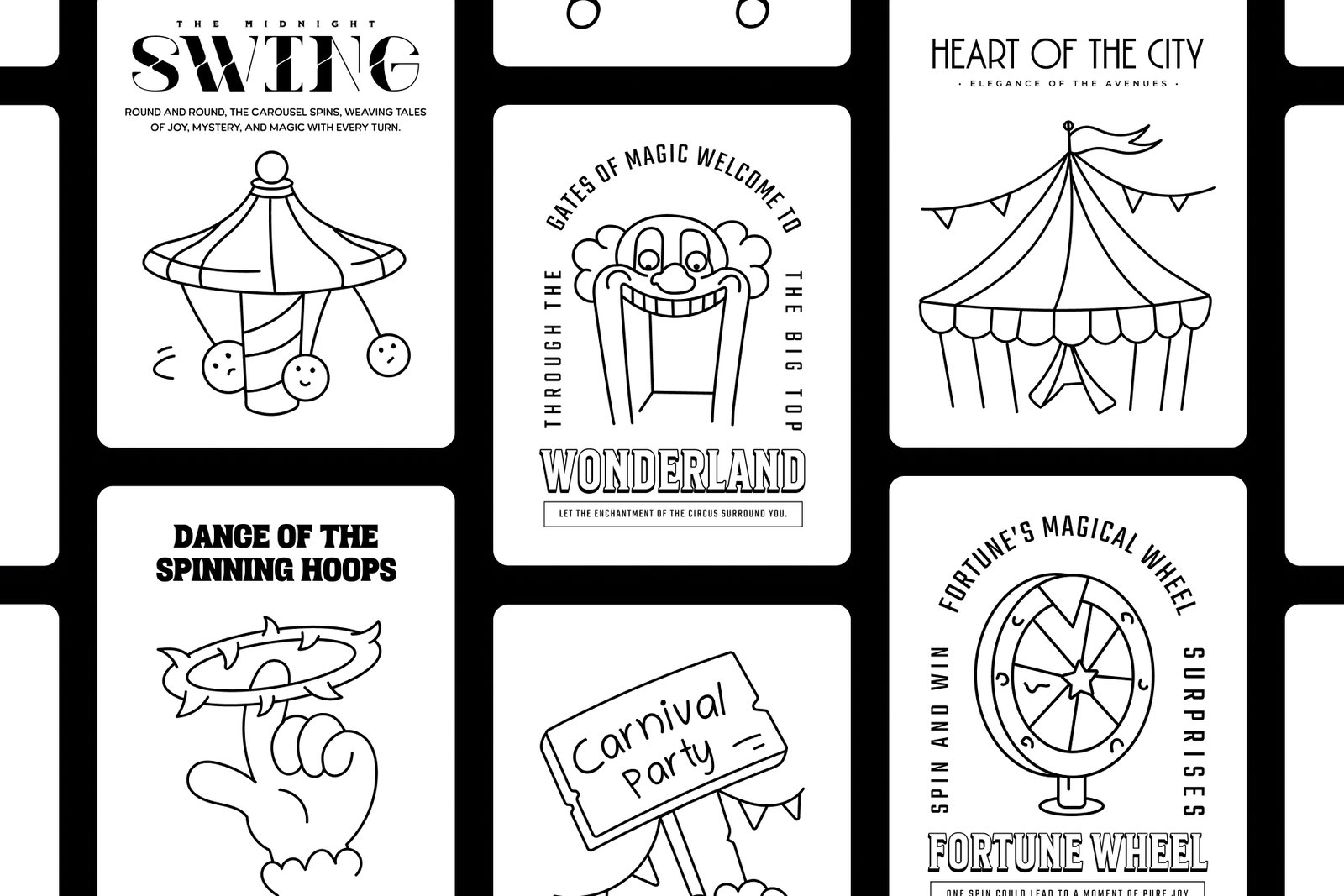 Circus And Carnival Doodle Icons