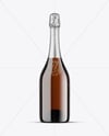 Amber Glass Champagne Bottle Mockup
