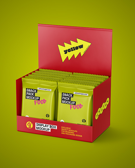 Display Box with Matte Snacks Mockup