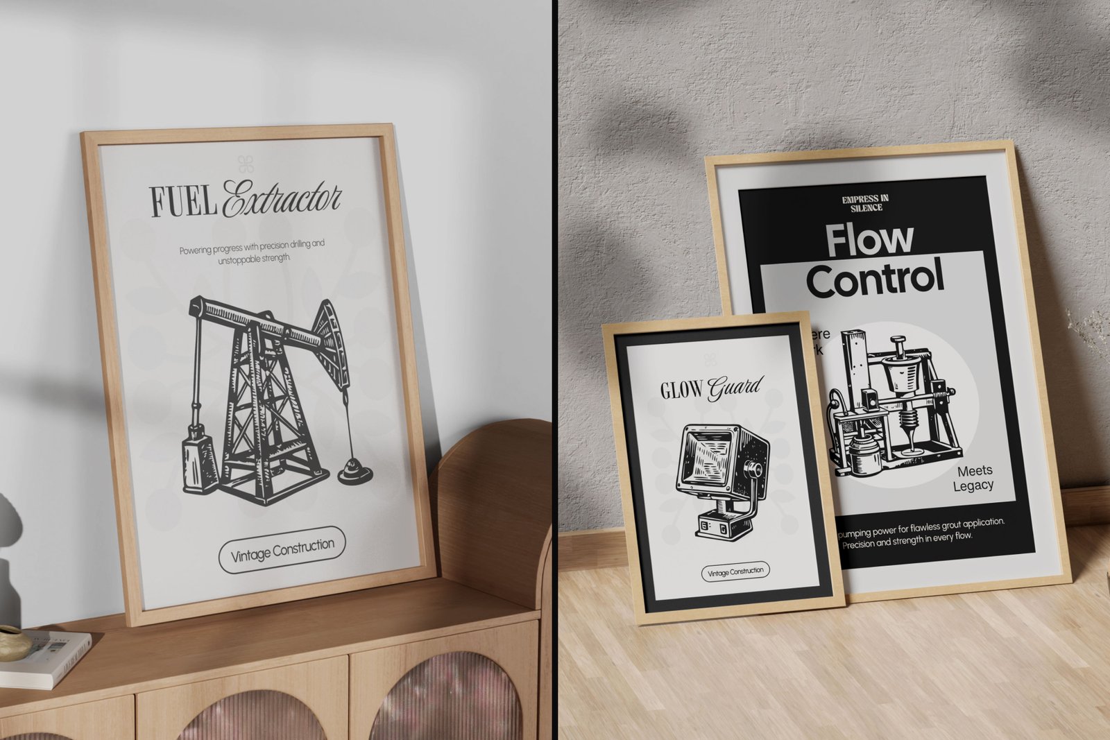 Vintage Construction Art Set