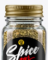 Clear Glass Jar with Oregano Mockup