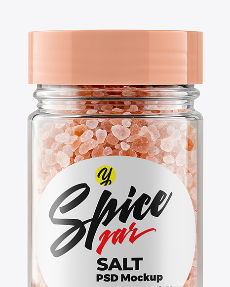 Plastic Jar with Pink Salt Mockup