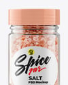 Plastic Jar with Pink Salt Mockup