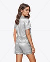 Woman Wearing Pajamas with Shorts Mockup