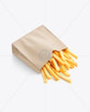 Kraft Paper Bag with French Fries Mockup
