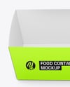 Paper Food Box with Glossy Plastic Lid Mockup