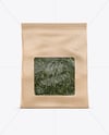 Kraft Pouch w/ Dry Green Tea Mockup