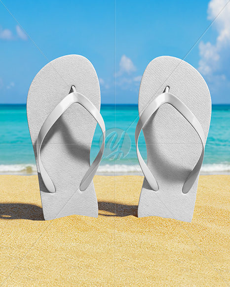 Flip-Flops on The Beach Mockup