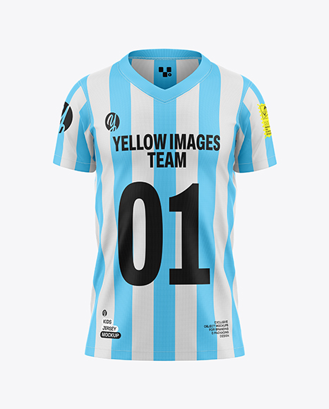 Kids V-Neck Jersey Mockup - Front View - Jersey t shirt mockup